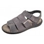 Sandale bărbătești gri din piele naturală cu închidere velcro și talpă confortabilă GKR47GB